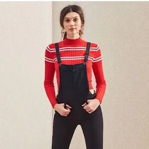 Black PacSun Fitted Skinny Overalls